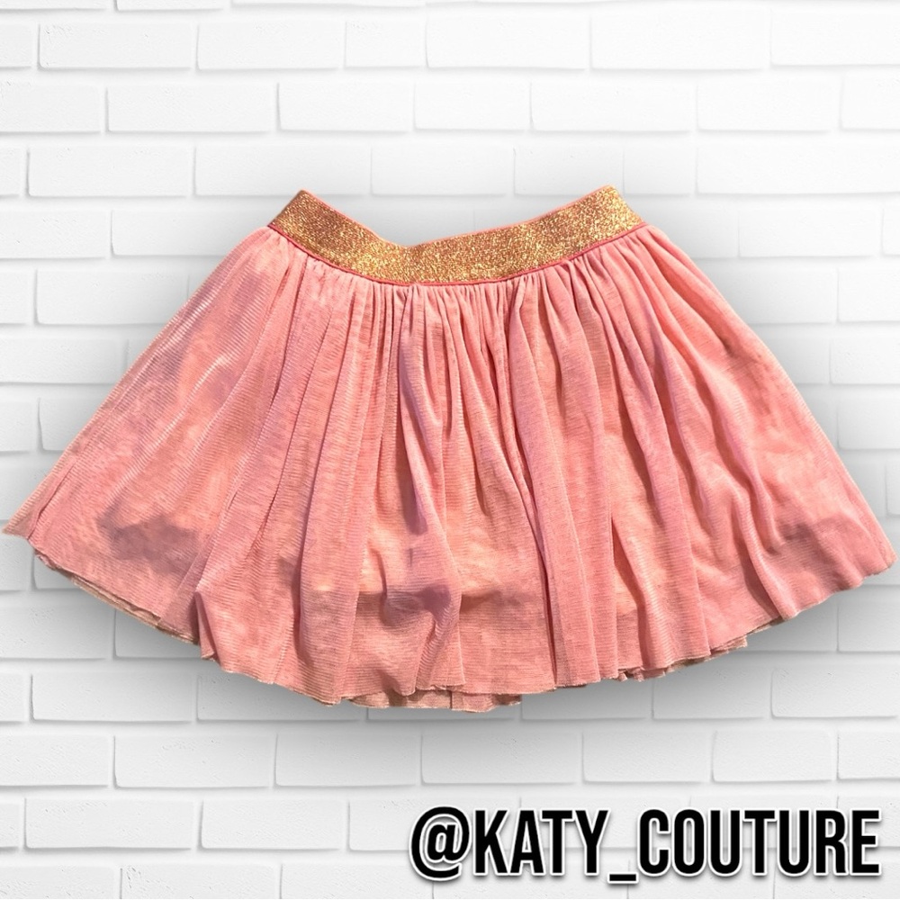 TOOBYDOO GIRLS BABY PINK AND GOLD TULLE SKIRT, SIZE 5Y, NWOT.
